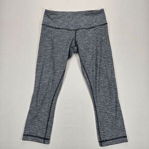 Lululemon Wunder Under Cropped Leggings Striped‎ Pattern Athletic Yoga Women's 6